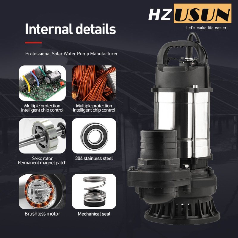HZUSUN 1 HP DC Submersible Pum - огляд і ціна Solar Water Pump 1Hp Dc