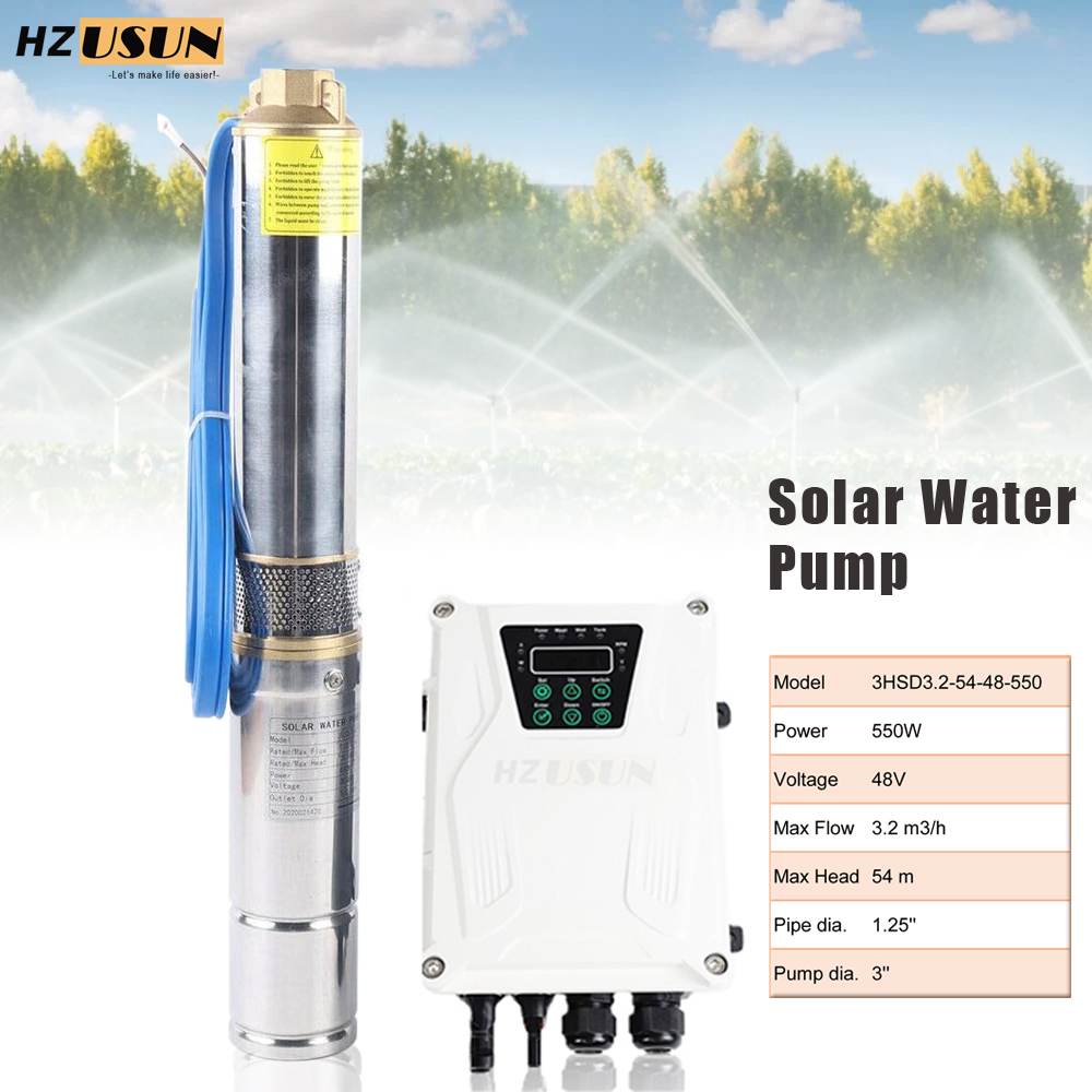 HZUSUN 48V DC Solar Energy 40M - огляд і ціна Solar Water Pump 48V Submersible