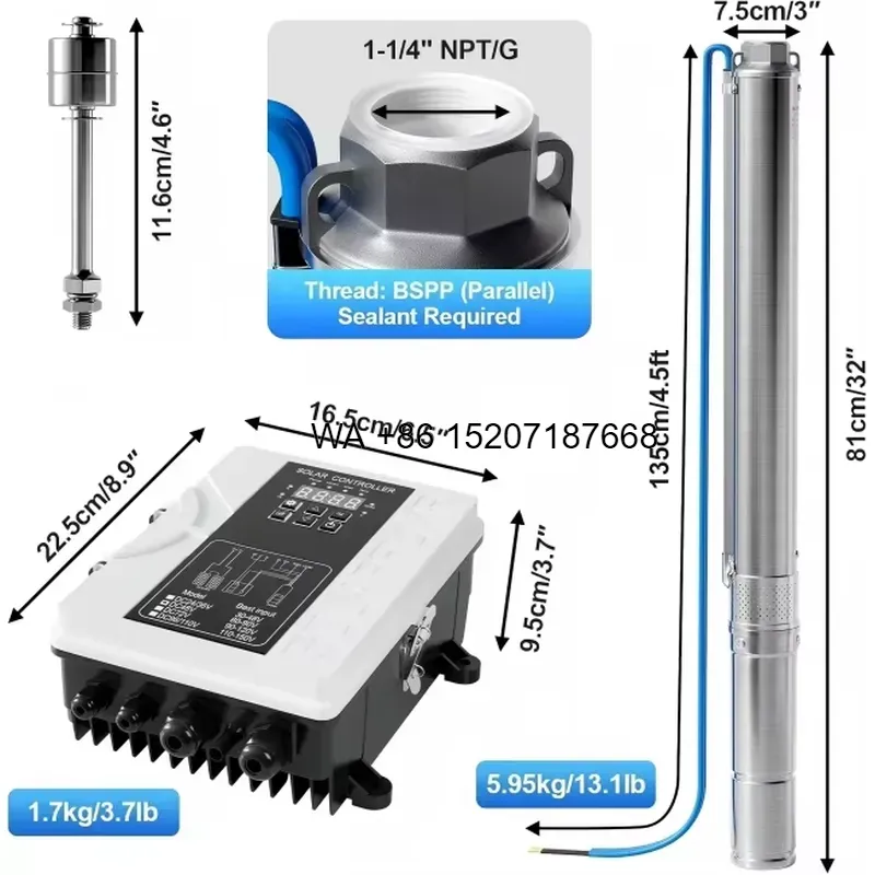 Wmwmnu 48V 750W Solar Water Pu - огляд і ціна Solar Water Pump 48V Submersible