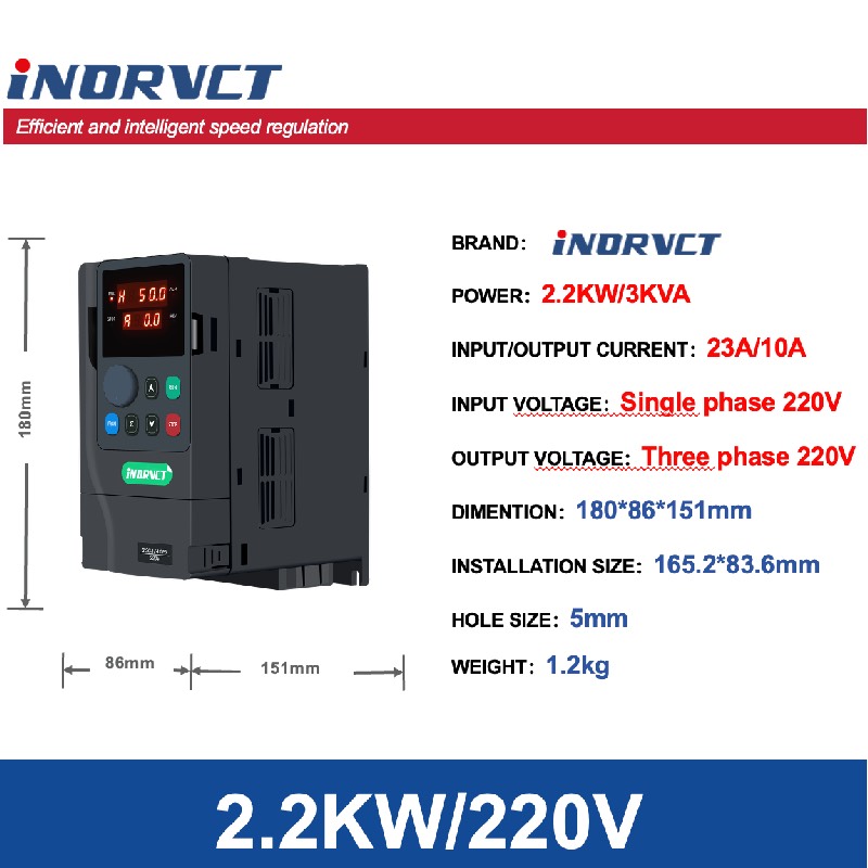 2.2kW 3HP 220V Single to 3-Pha - огляд і ціна Solar Pump Inverter 2.2Kw