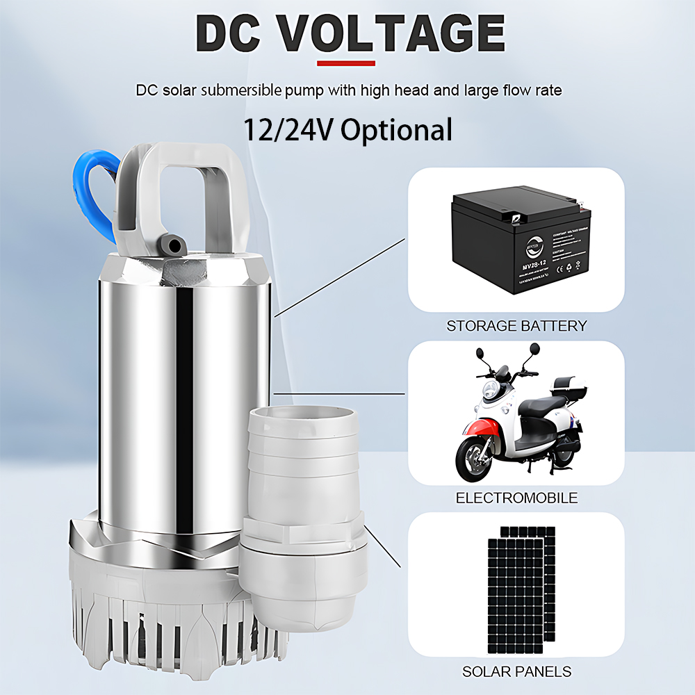 12V 24V DC Solar Submersible W - огляд і ціна Solar Irrigation Pump 12V