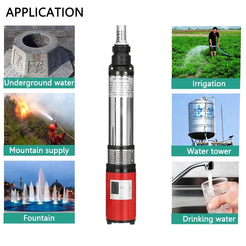 550W 12V 24V 48V High Lift 55m - огляд і ціна Solar Water Pump 48V Submersible